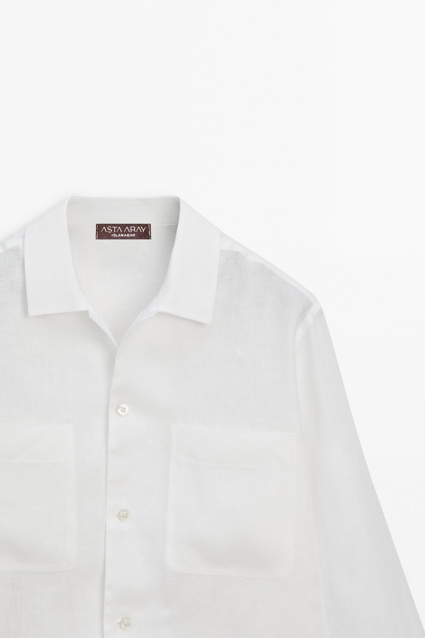 Double Pocket White Shirt