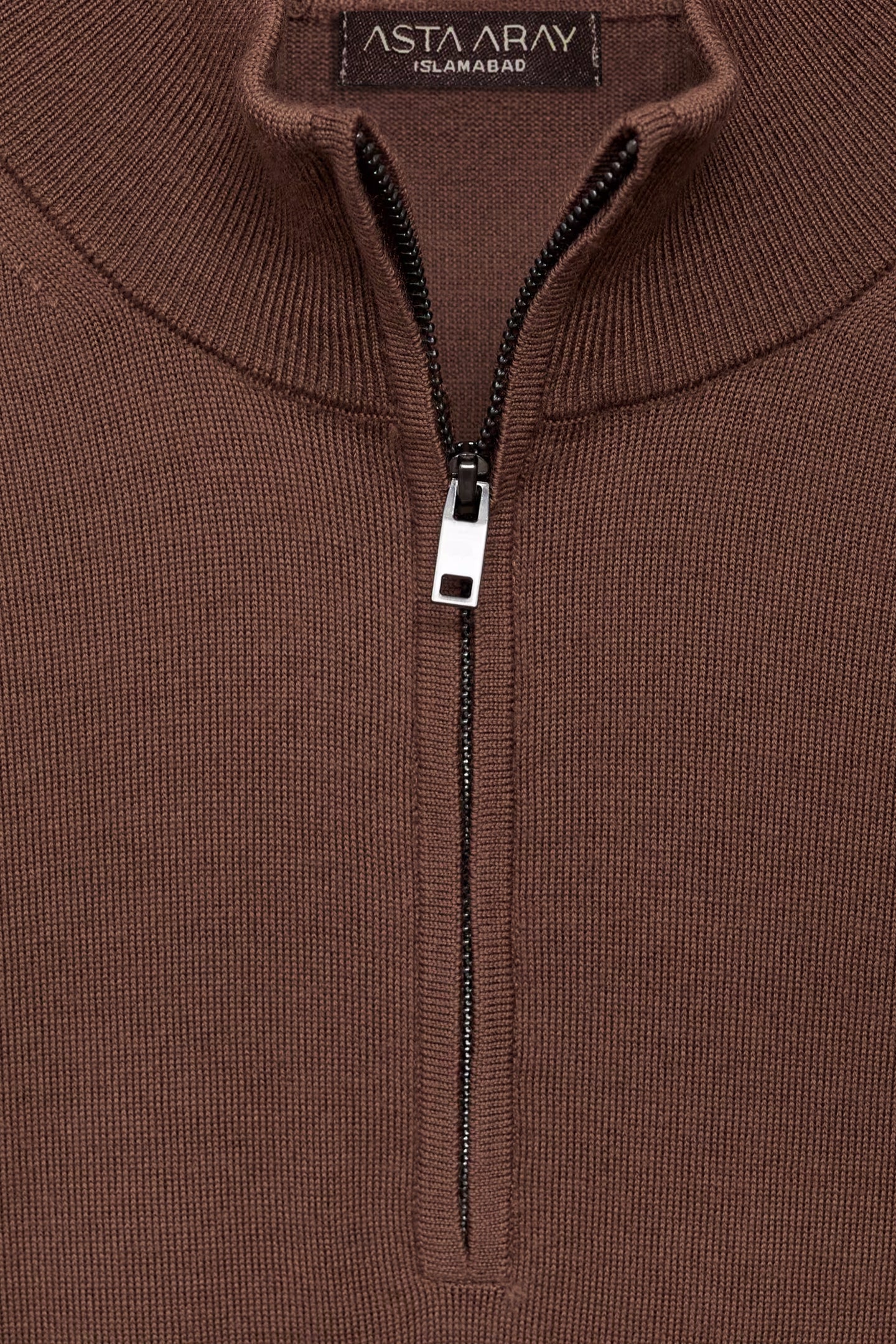 Brown Quarter Zip Shirt