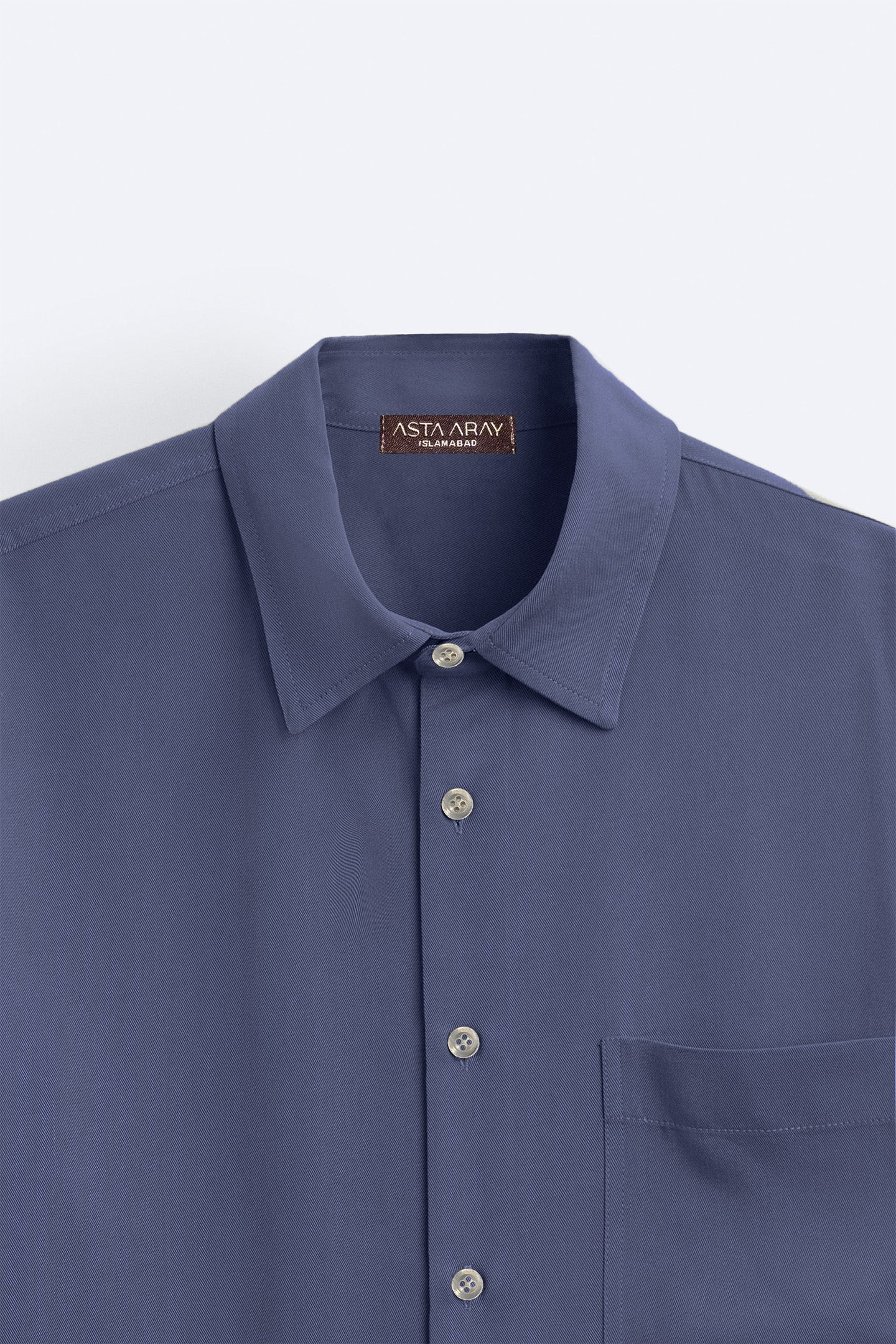 Blue Loose-Fit Tencel Shirt