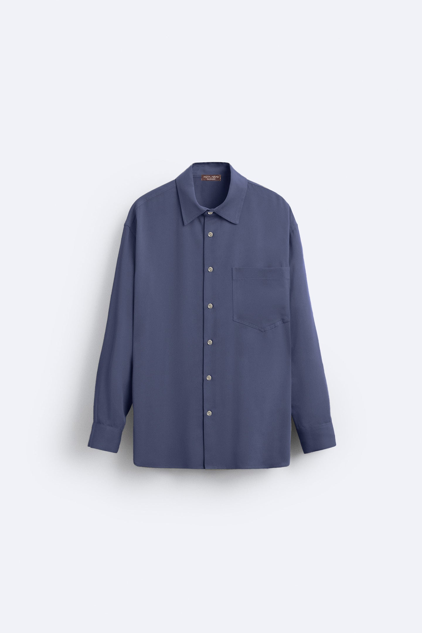 Blue Loose-Fit Tencel Shirt