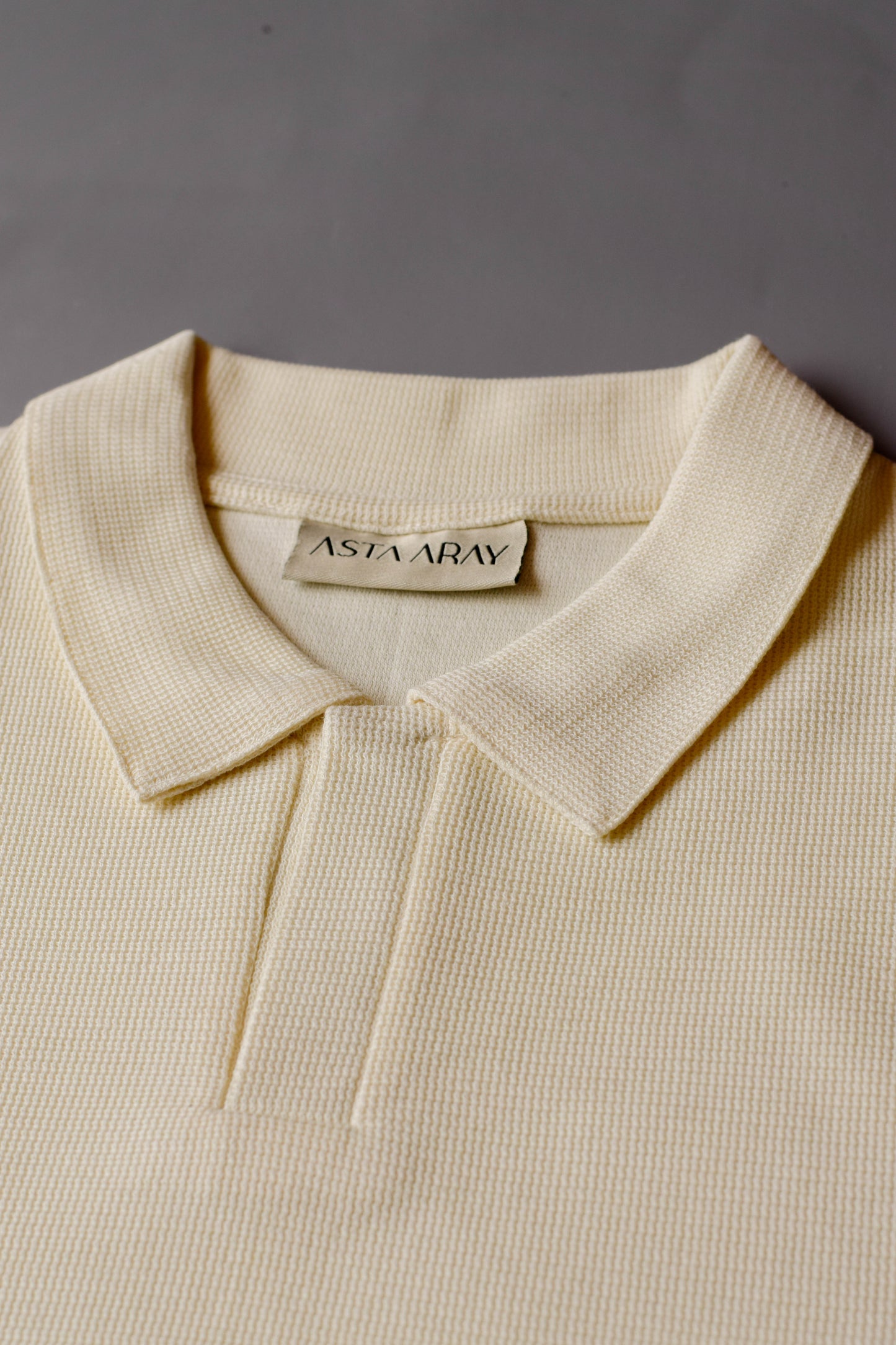 Beige Textured Polo Shirt