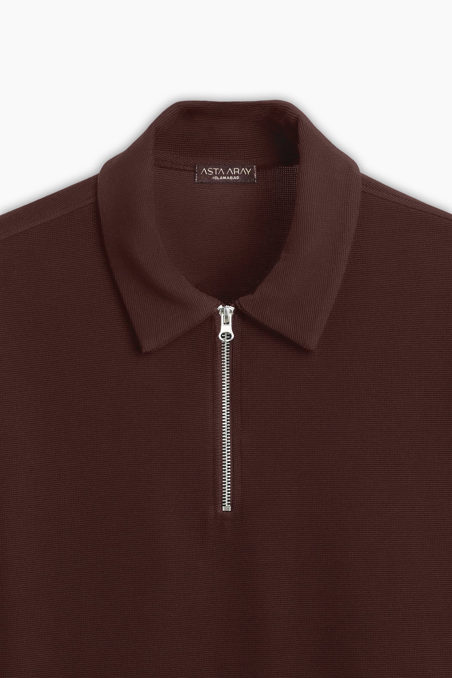 Coffee Brown Zip Polo Shirt