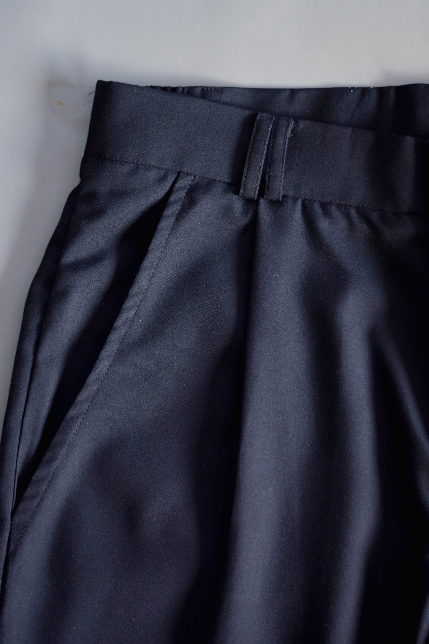 Navy Blue Pleated Trousers