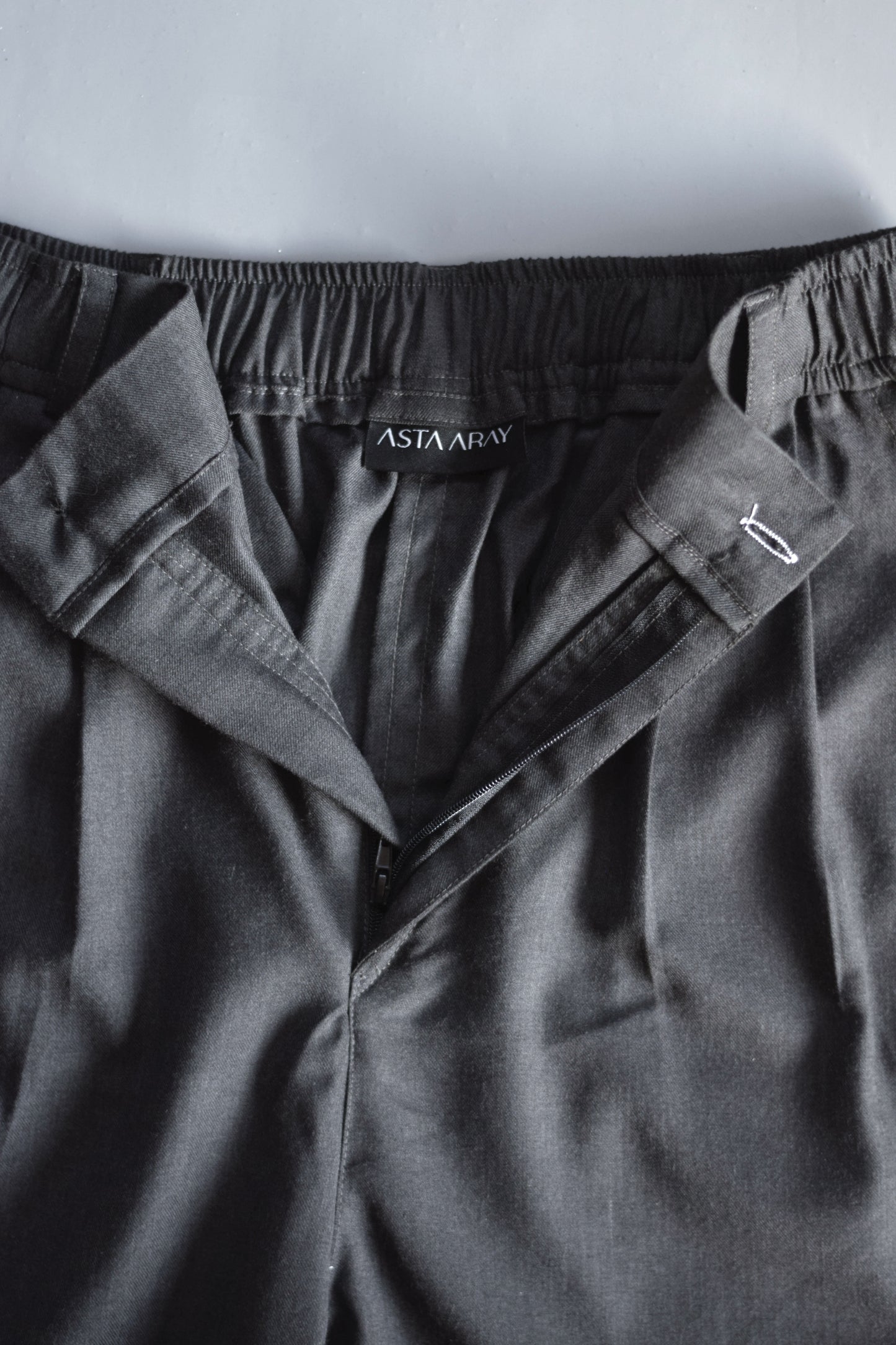 Grey Loose-Fit Pleated Trousers