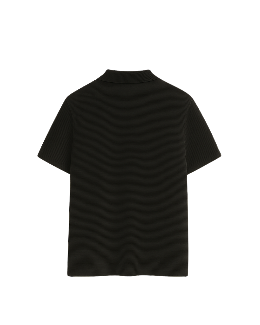 Black Textured 100% Cotton Polo Shirt