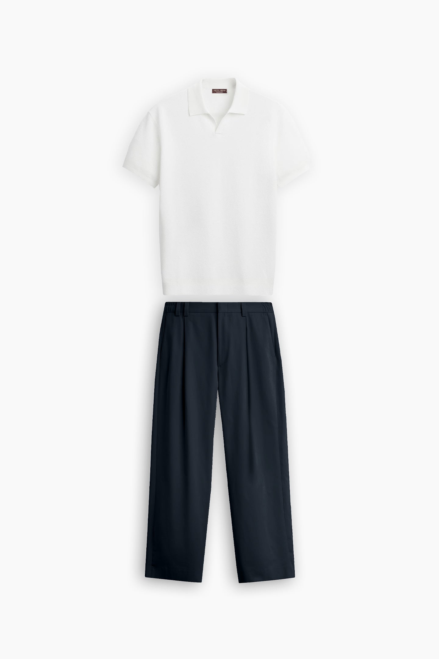 White Polo & Navy Blue Set