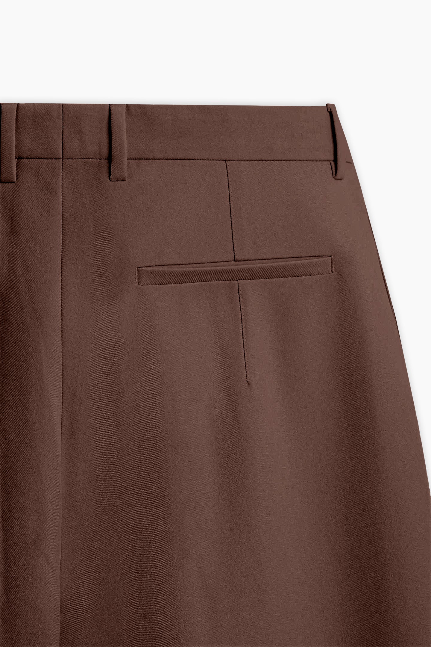 Brown Pleated Wide Leg Pants