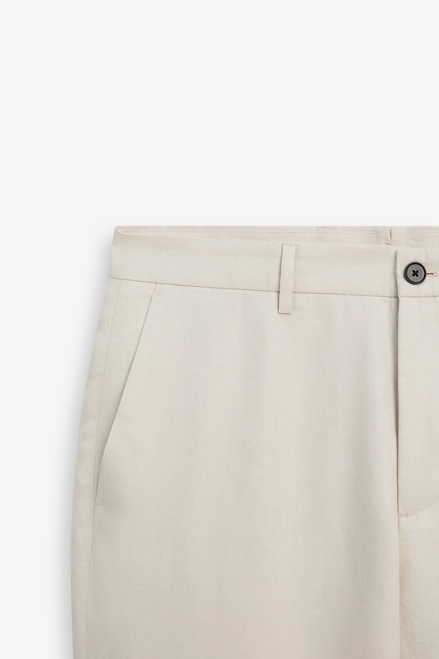 Beige Straight Cut Trousers