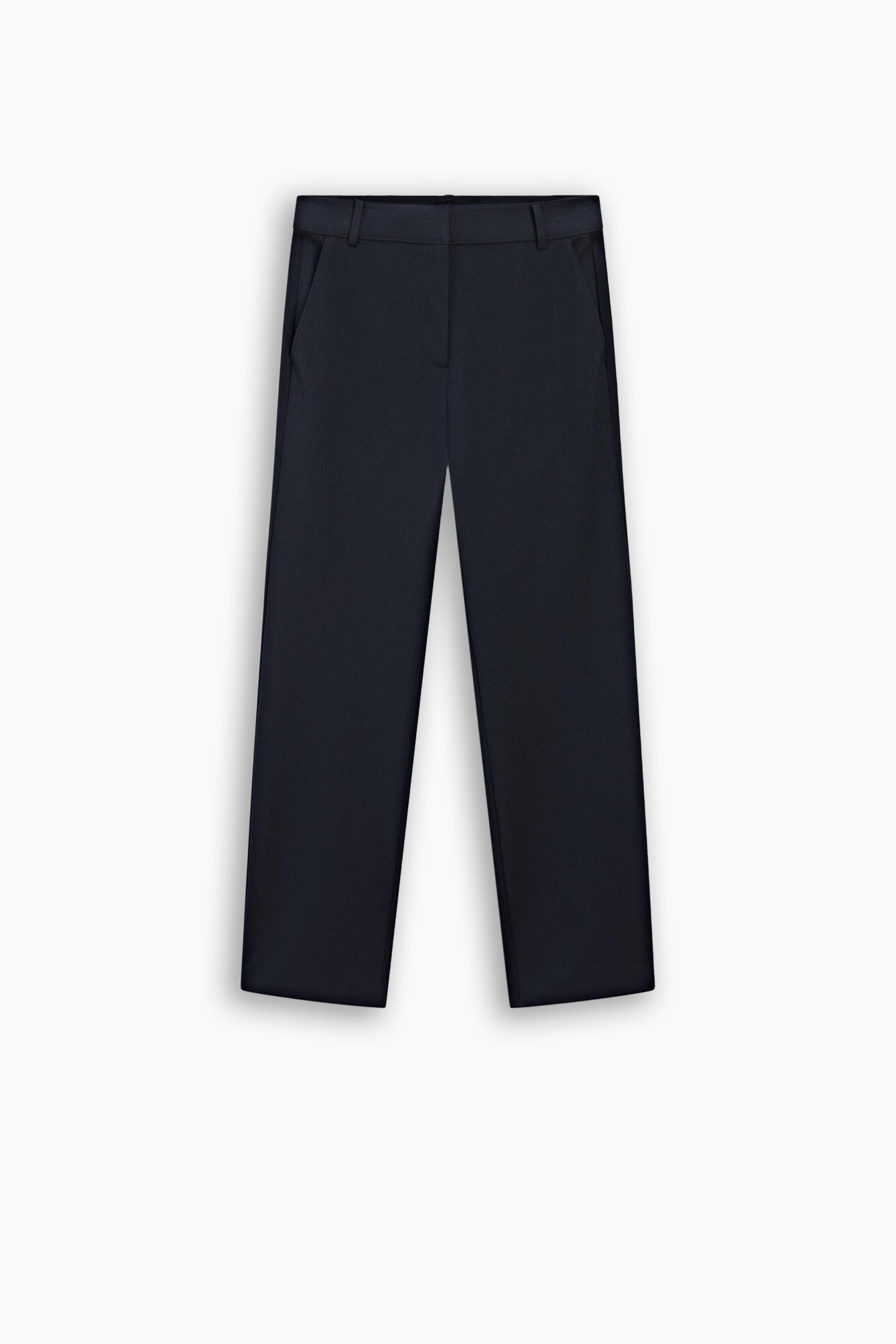 Dark Blue Straight Fit Trousers