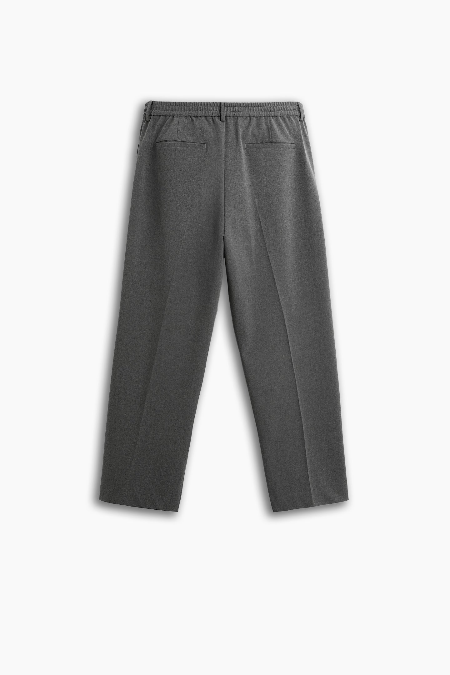 Grey Loose-Fit Pleated Trousers