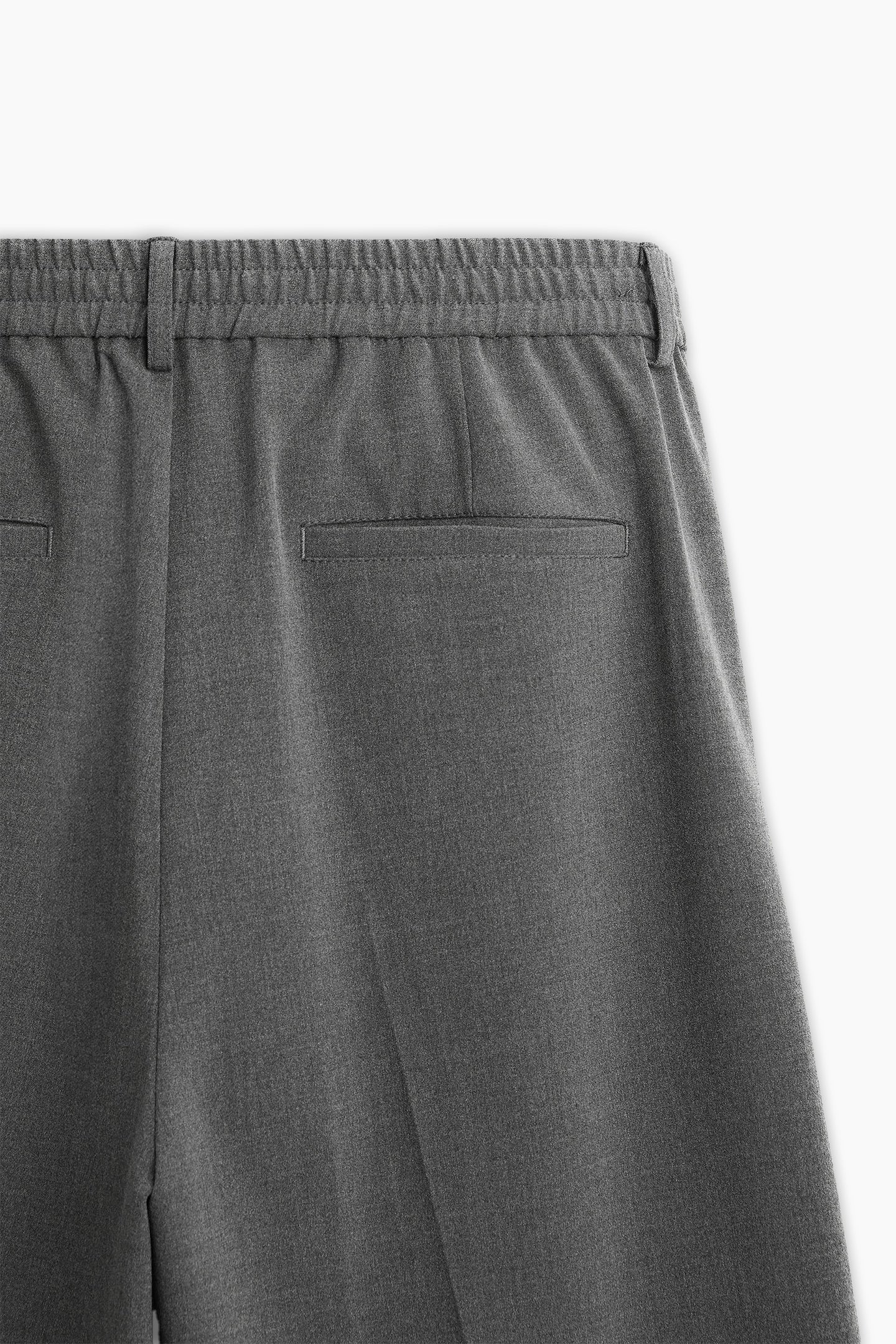 Grey Loose-Fit Pleated Trousers