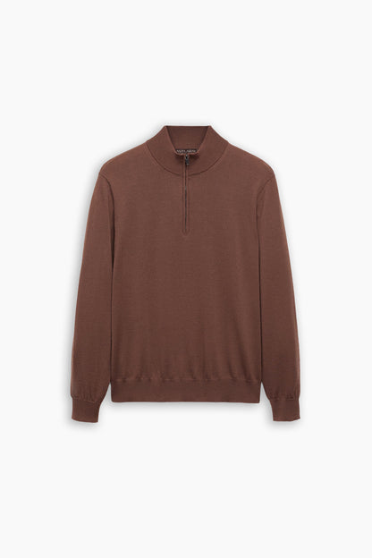 Brown Quarter Zip Shirt