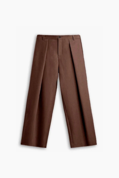 Wide Leg Pleated Trousers