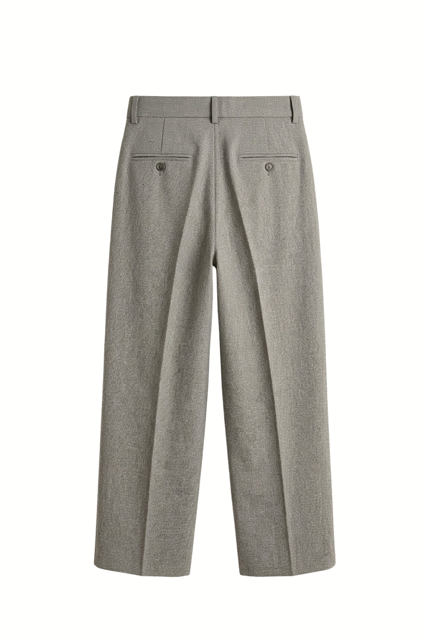 Light Grey Textured Pleated Trousers