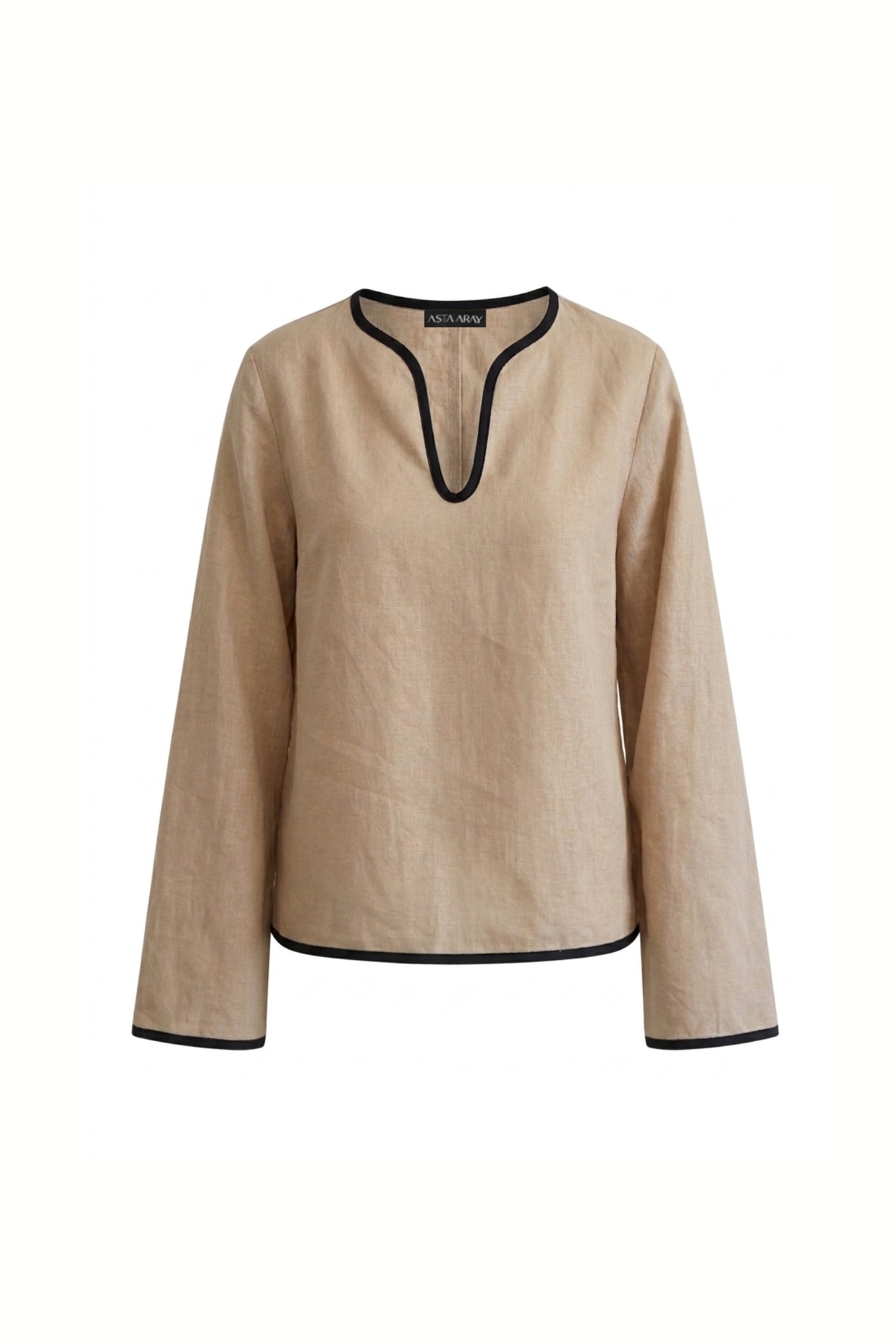 Brown Contrast Cotton Shirt