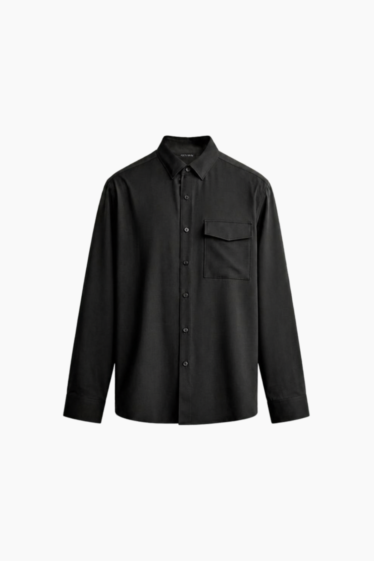 Black Collared Shirt With Pocket