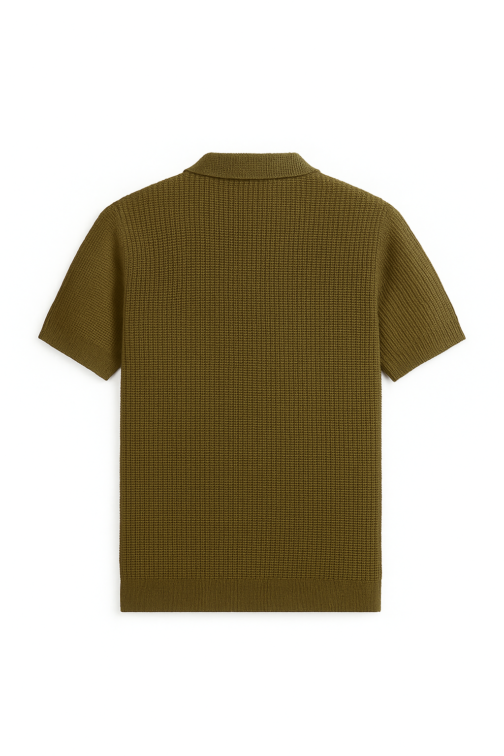 Textured Olive Green Polo Shirt