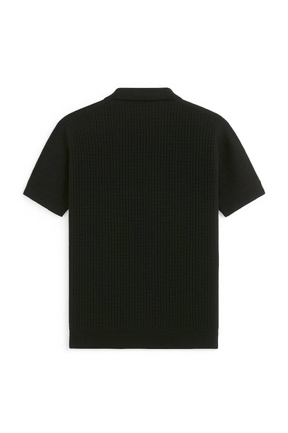 Textured Black Polo