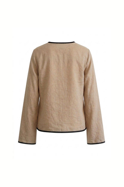 Brown Contrast Cotton Shirt