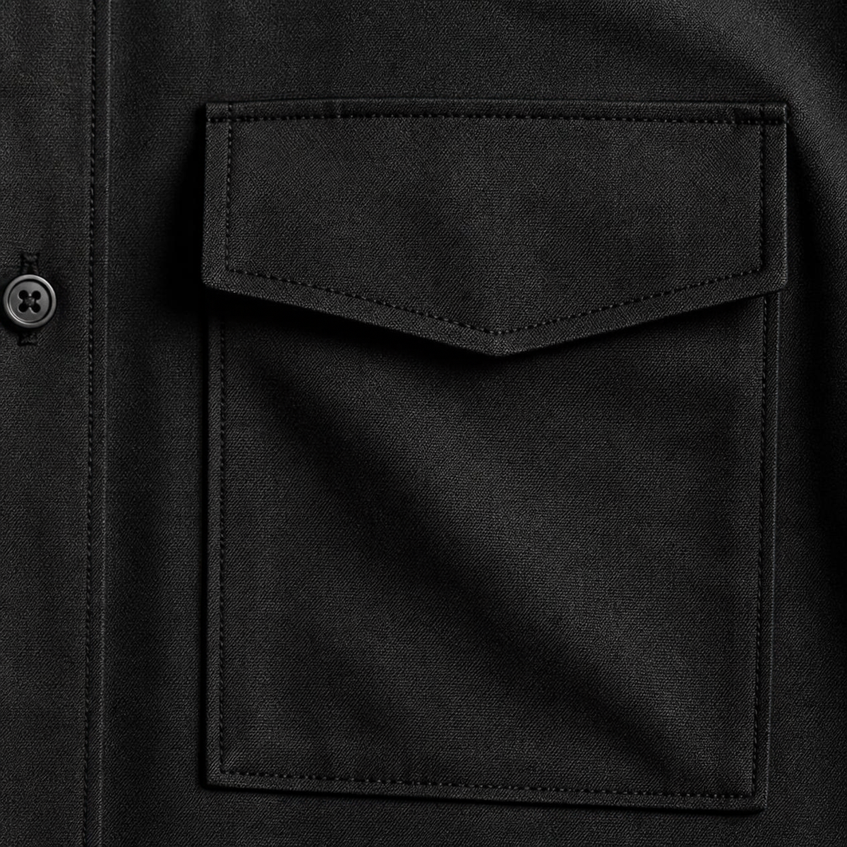 Black Collared Shirt With Pocket