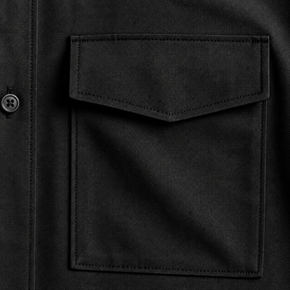 Black Collared Shirt With Pocket