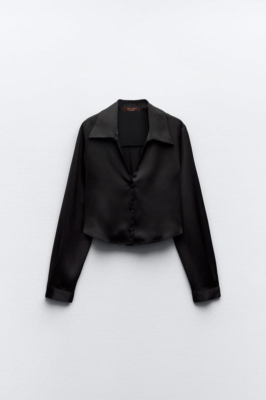 Black Crop Shirt