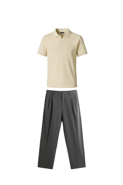Textured Beige & Grey S&T