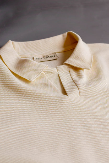 Beige Textured Polo Shirt