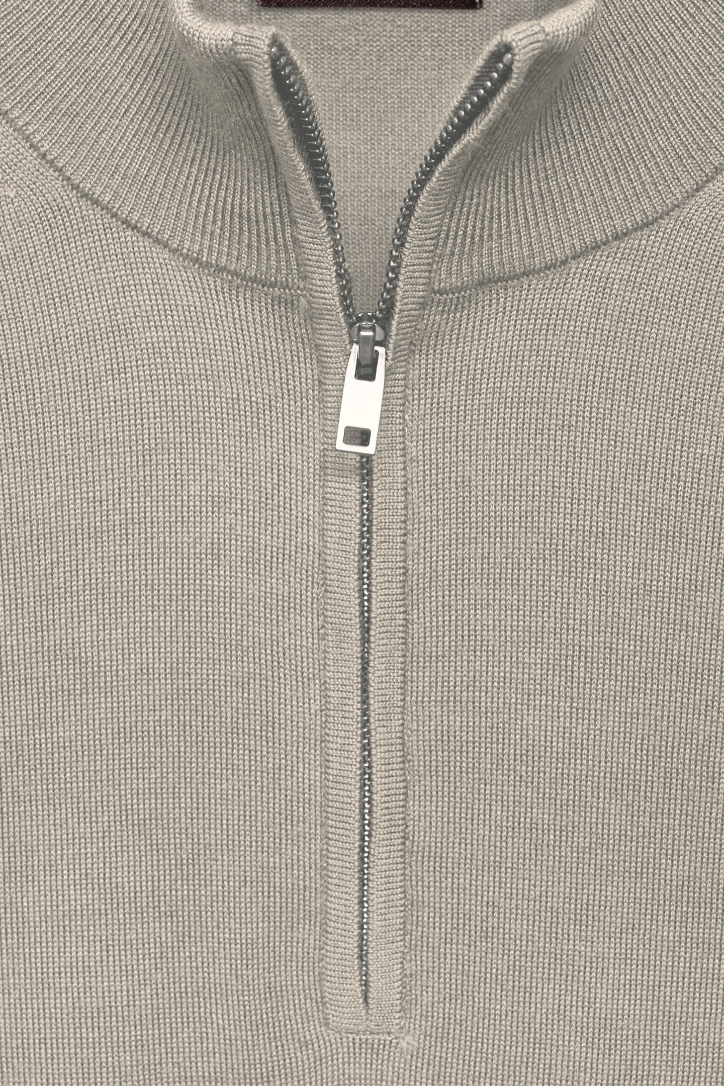 Beige Grey Quarter Zip Shirt