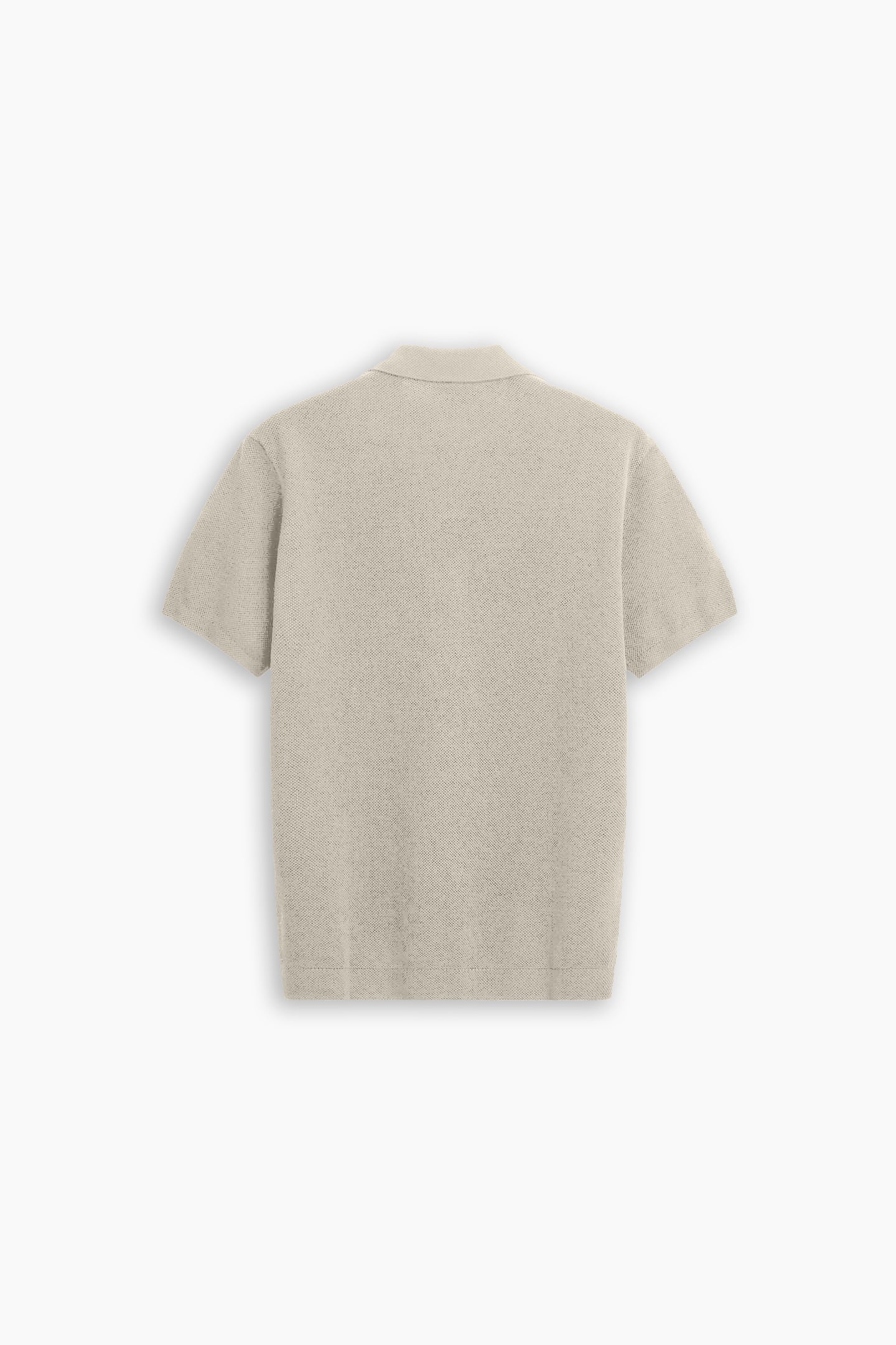 Beige Grey Textured Polo Shirt