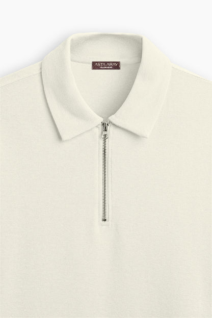 Beige Zip Polo shirt