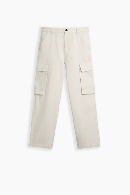 Beige Cargo Trousers