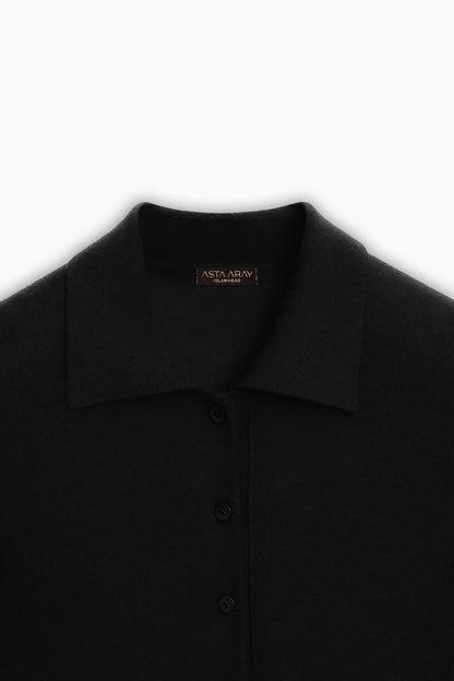 Black Button Detailed Shirt