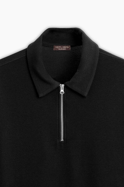 Black Zip Polo shirt
