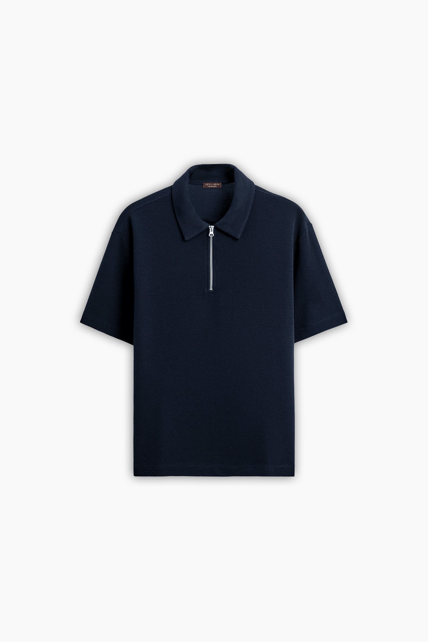 Navy Blue Zip Polo Shirt