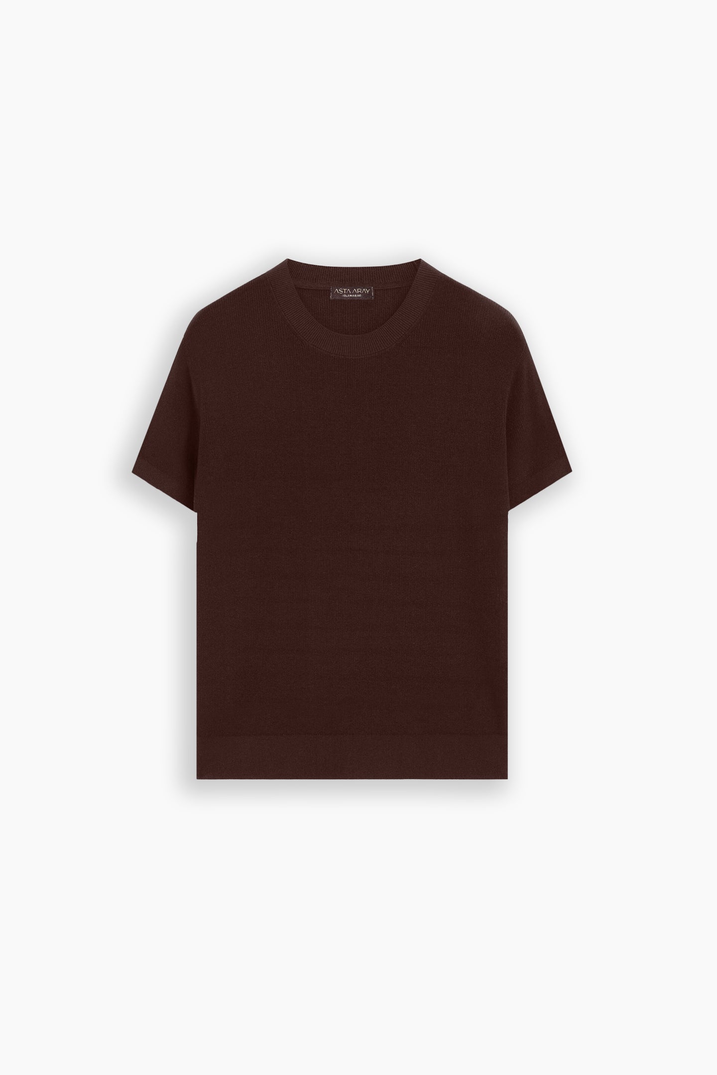 Brown Loose Fit Textured T-Shirt