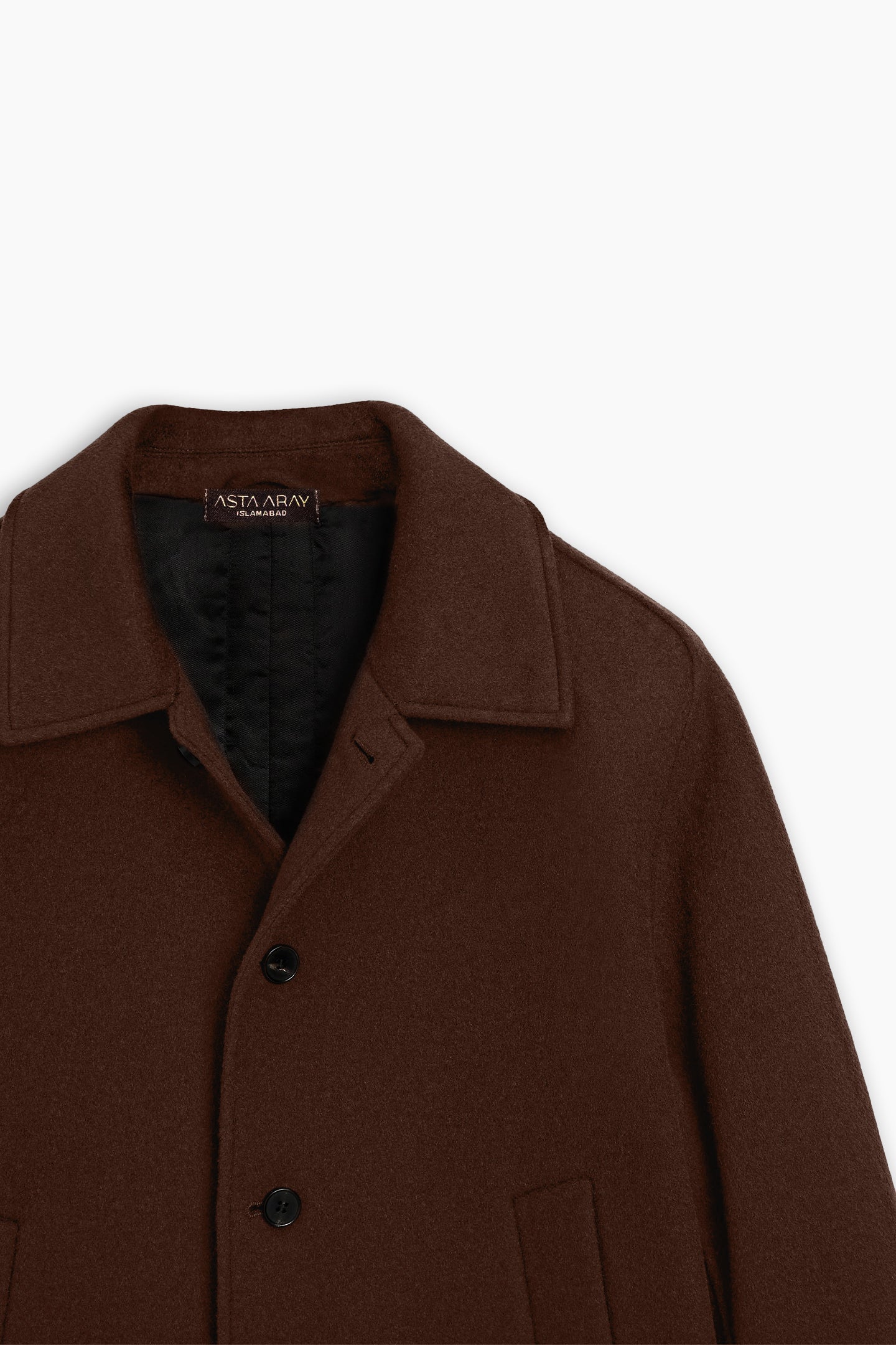 Brown Plain Wool Jacket