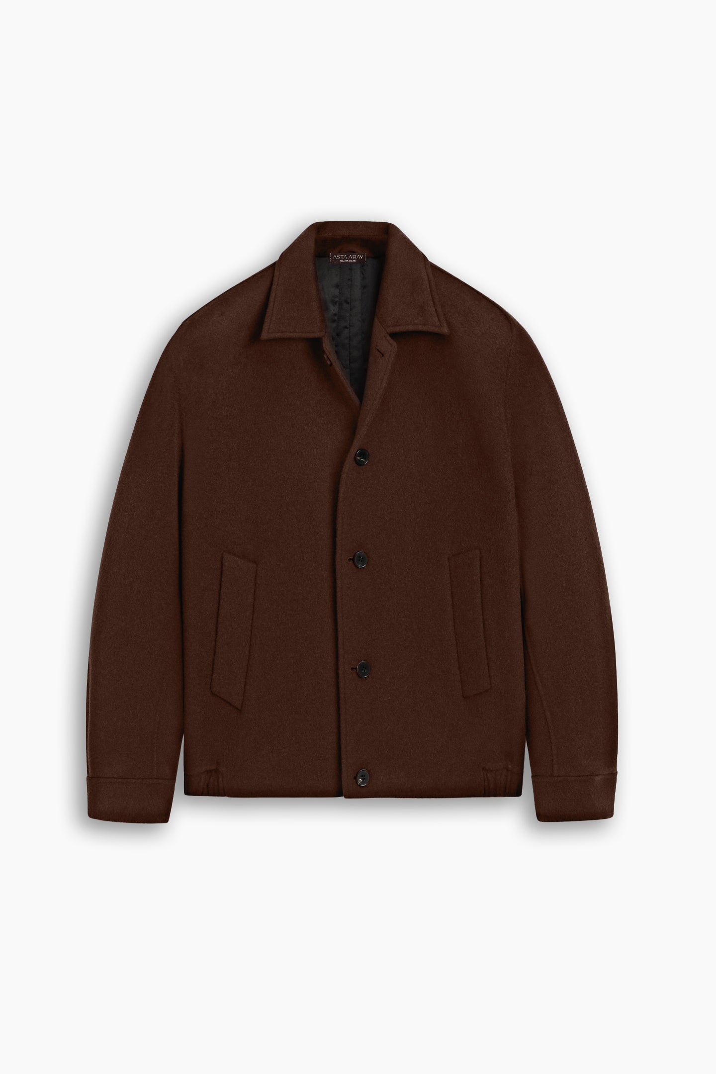 Brown Plain Wool Jacket