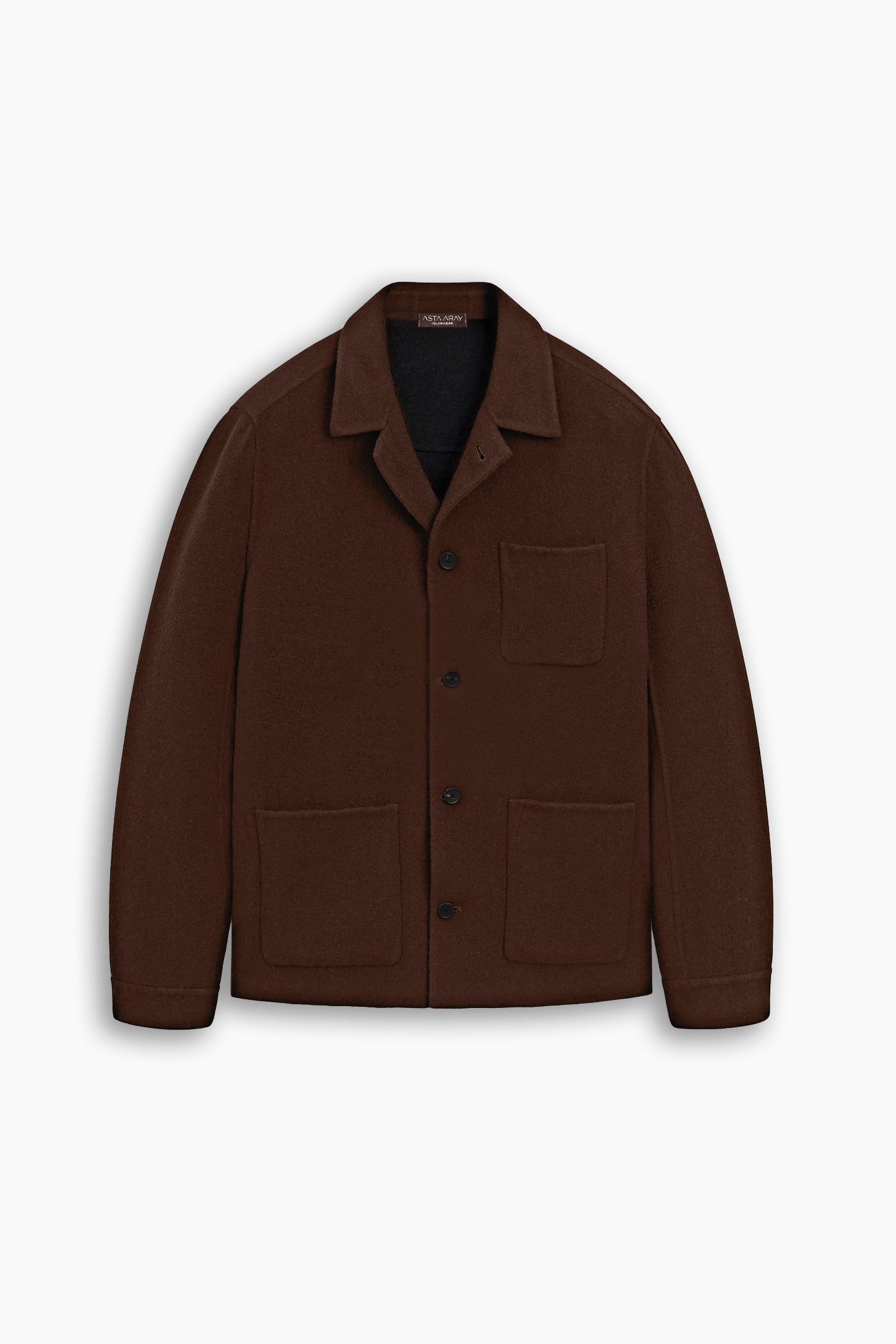 Brown Wool Jacket with Pockets