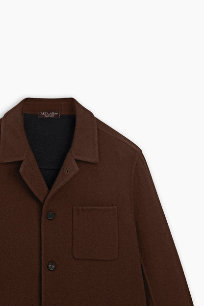 Brown Wool Jacket with Pockets