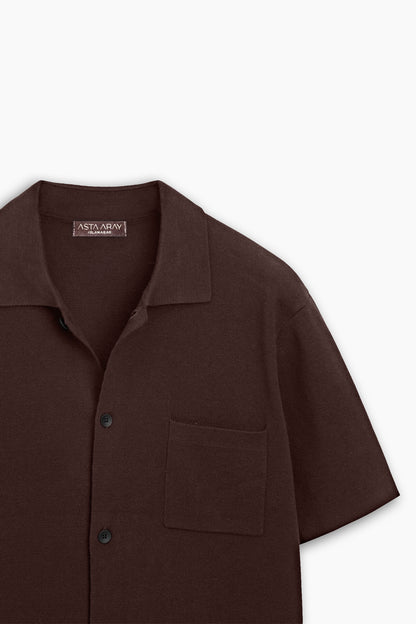 Brown cardigan shirt