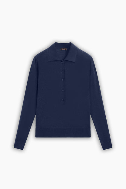 Navy Blue Button Detailed Shirt
