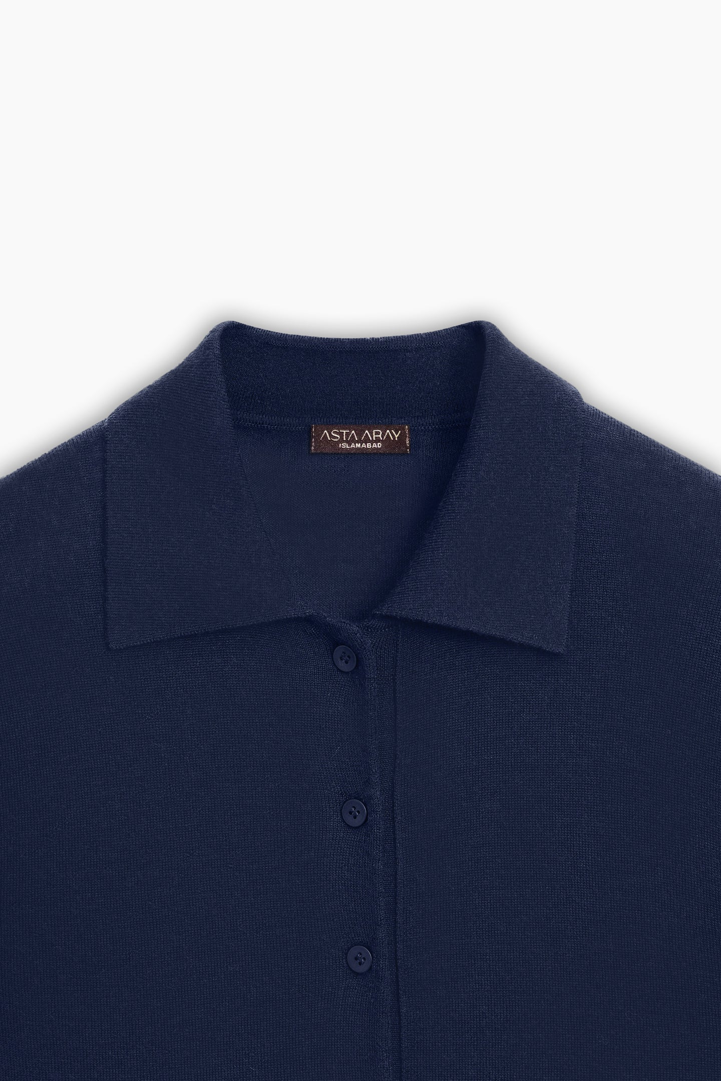 Navy Blue Button Detailed Shirt