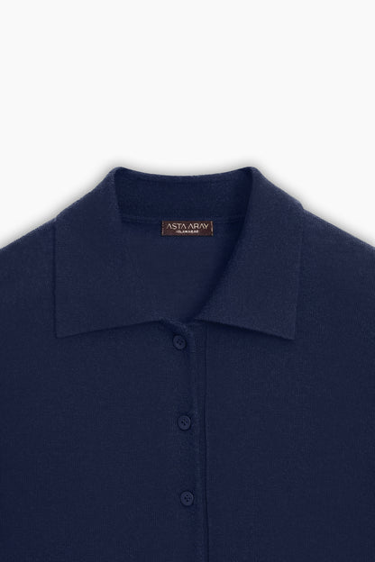 Navy Blue Button Detailed Shirt