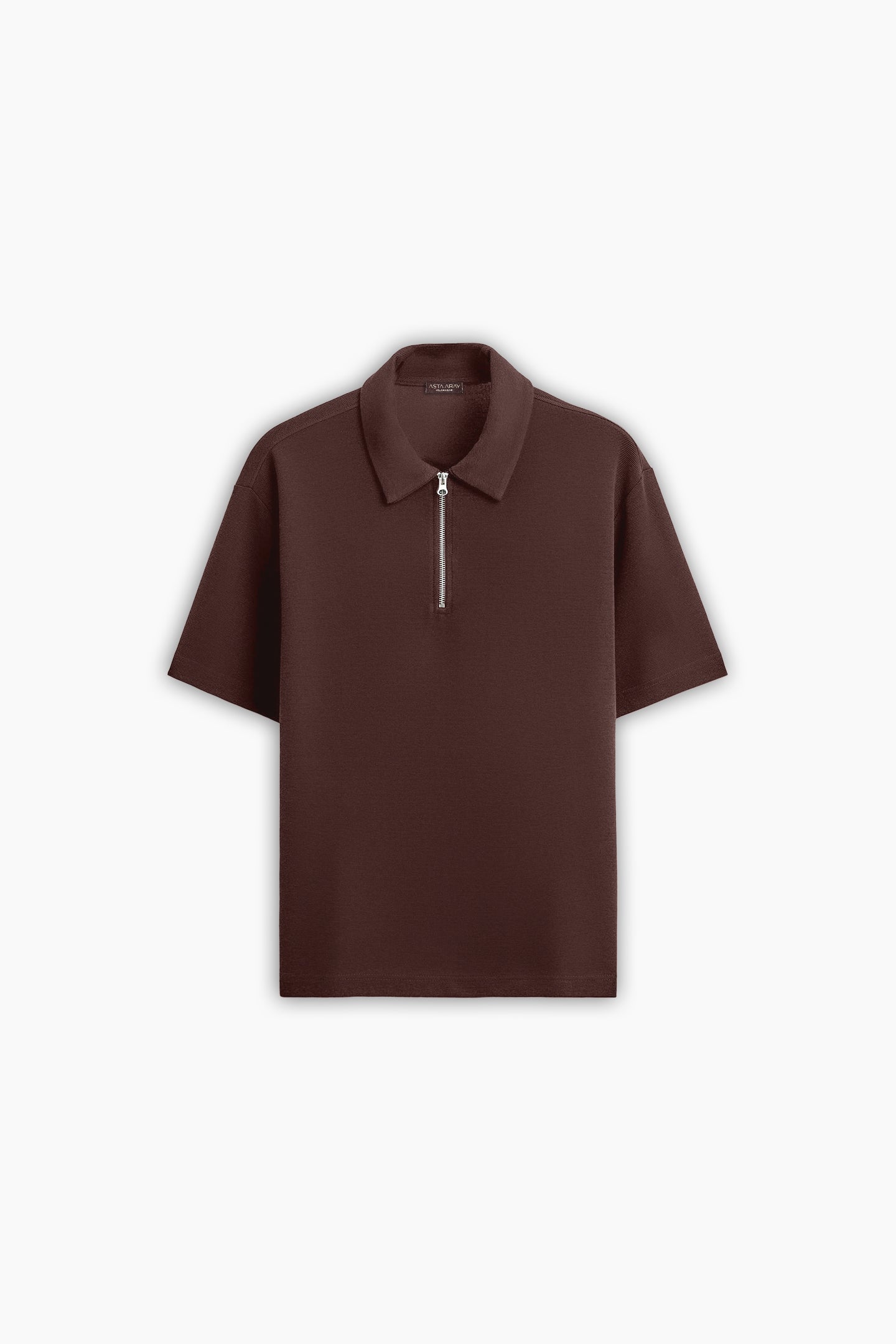 Coffee Brown Zip Polo Shirt