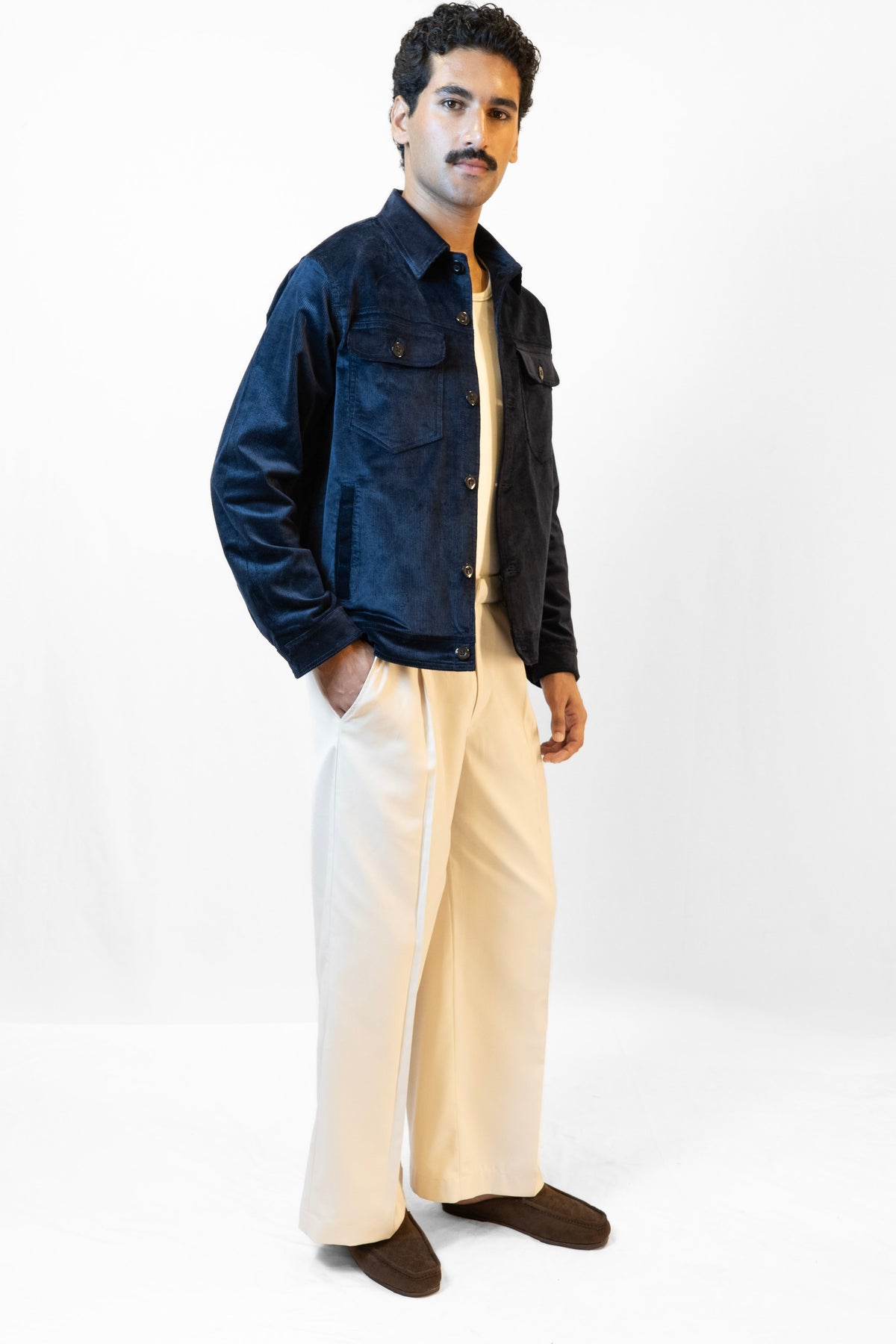 Navy Blue Corduroy Jacket