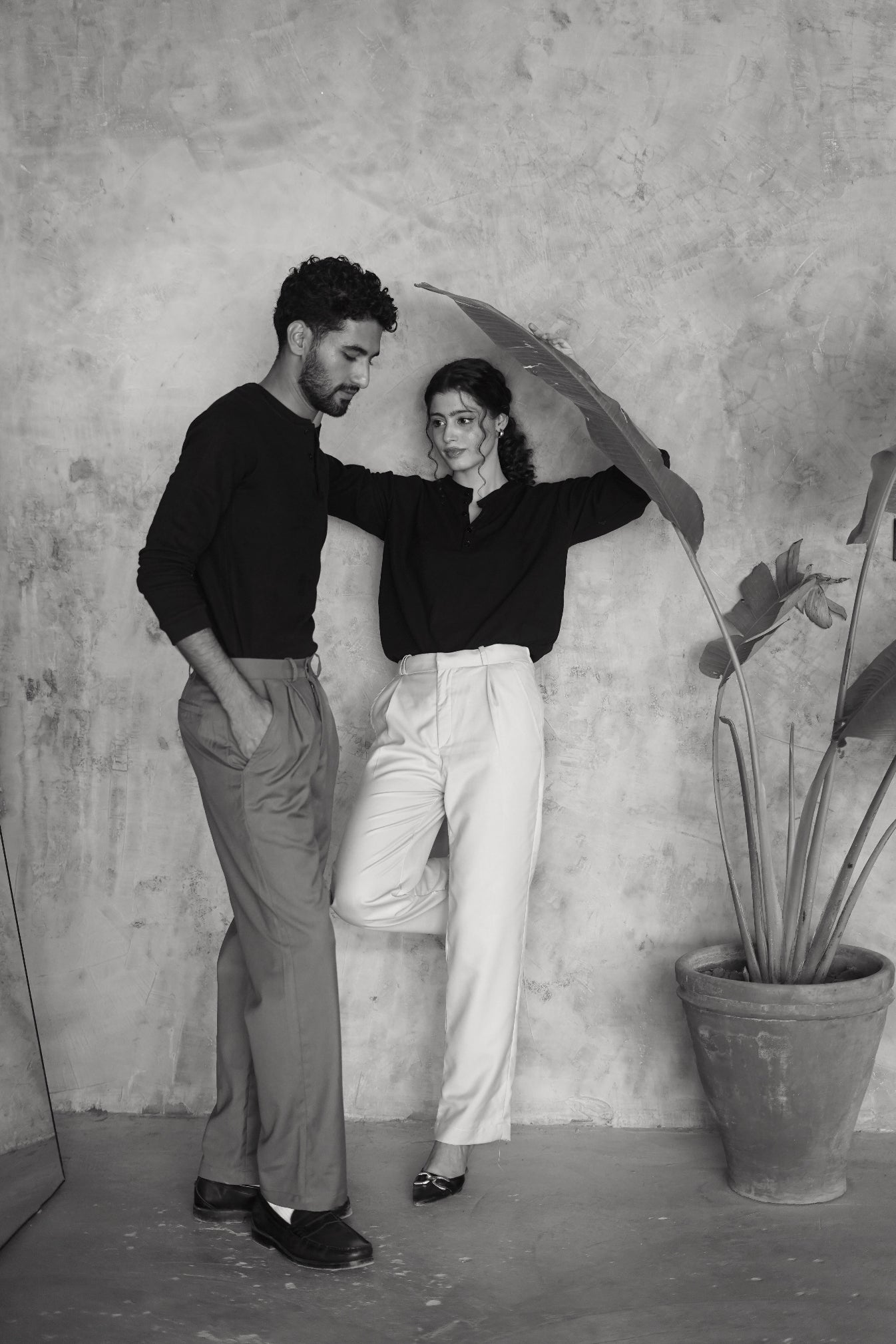 Henley & Pleated Trousers S&T