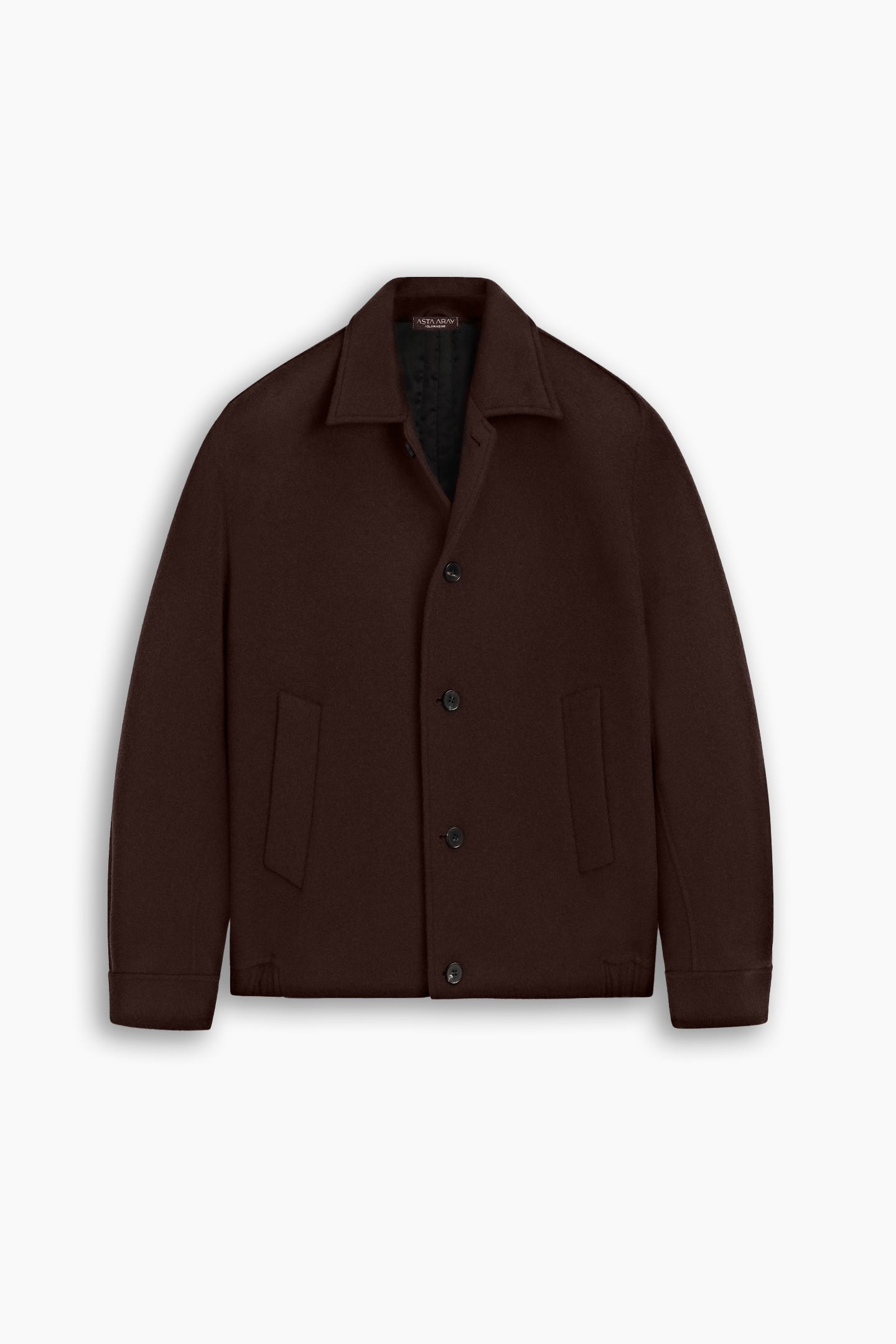 Dark Brown Plain Wool Jacket