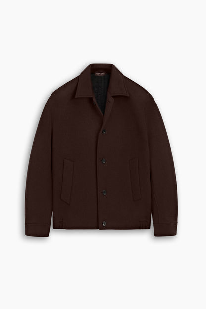 Dark Brown Plain Wool Jacket