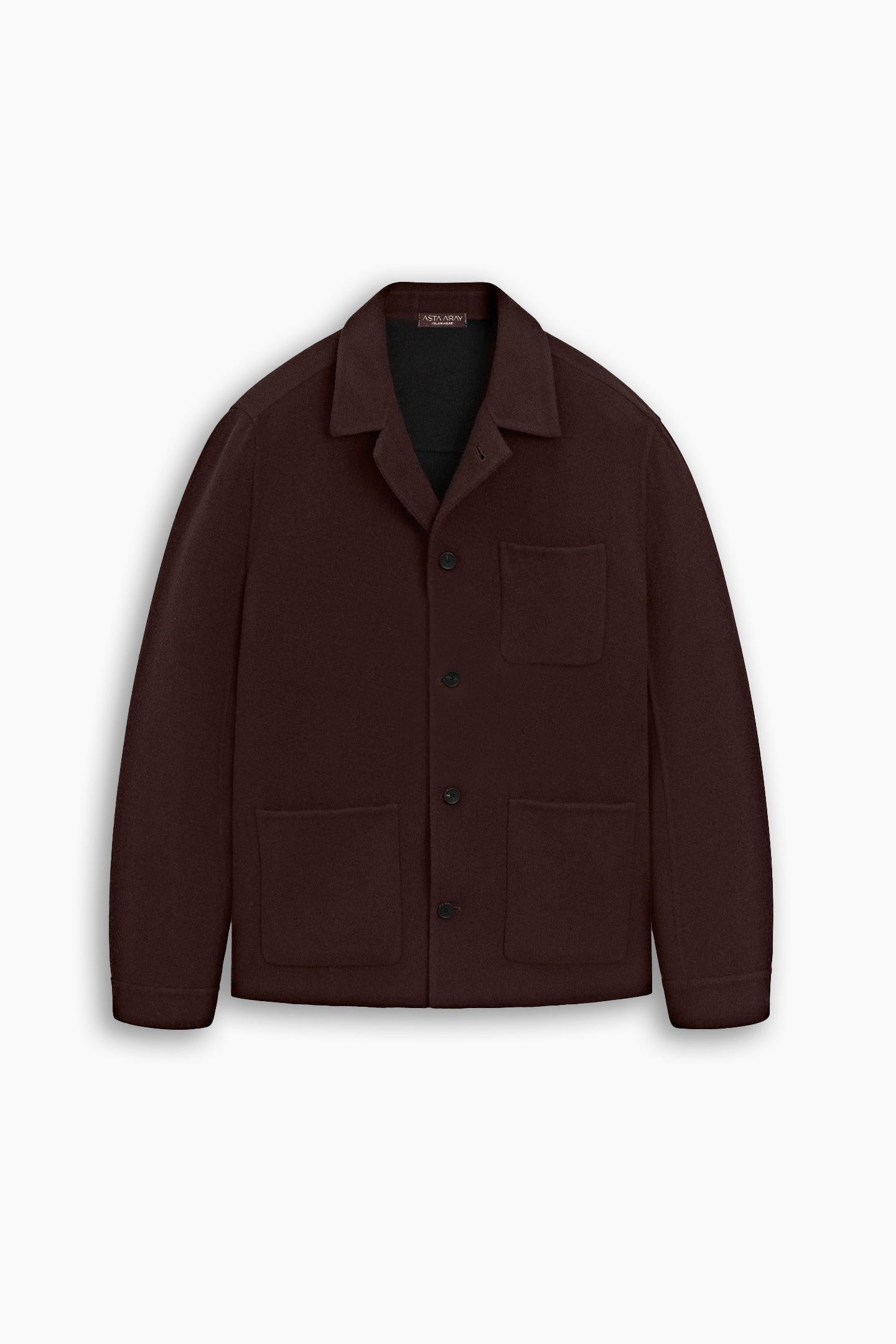 Dark Brown Wool Jacket with Pockets